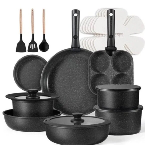 Carote 23pcs Cookware Set | Ceramic Non Stick Pots and Pans | Detachable Handles - Picture 1 of 7
